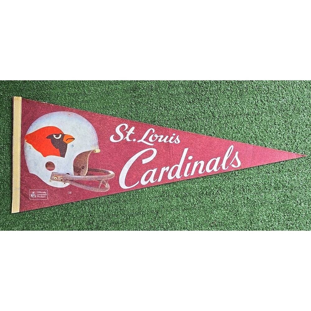 Rare Vintage NFL Pennant St. Louis Cardinals Big Red Football 12" x 29" NOS